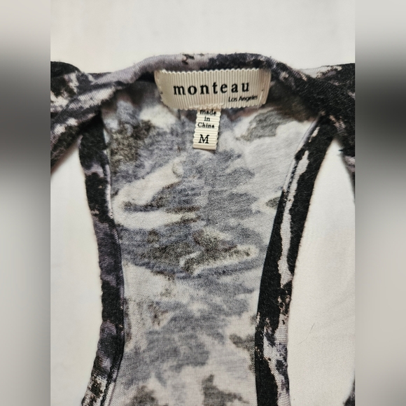 Monteau Los Angeles Womens Black & Gray Racerback Tank Maxi Dress Size Medium - Picture 4 of 12